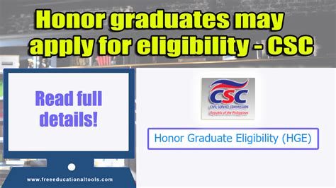 csc honor graduate eligibility|CSC encourages honor graduates to apply for eligibility .